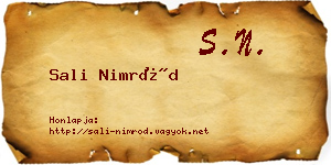Sali Nimród névjegykártya